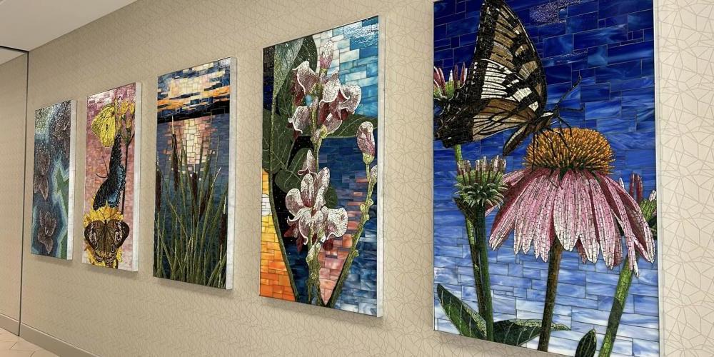 ART AND MEDICINE: The latest art to be unveiled at the Nappi Wellness Institute are five colorful mosaics by artist Jason Middlebrook that have a home on the building’s second floor. 