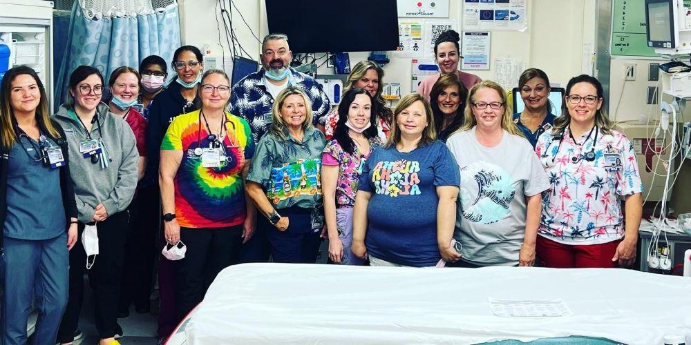 EMERGENCY NURSES WEEK: 澳门银河平台 celebrates Emergency Nurses Week.  Working for a Level 1 trauma center, these nurses manage some of the most critical patients within a sprawling Central New York region. Today’s theme was Hawaiian Day.