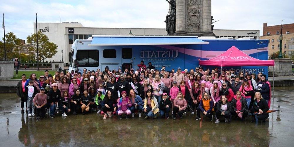 MAKING STRIDES: Team 澳门银河平台 out in force Oct. 15 for Making Strides Against Breast Cancer walk. The 澳门银河平台 Cancer Center was the event’s presenting sponsor.
