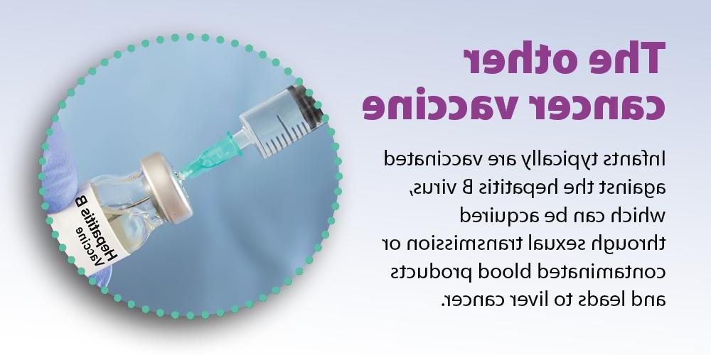 另一种疫苗:婴儿通常接种乙型肝炎病毒疫苗, 哪一种可以通过性传播或被污染的血液制品获得并导致肝癌.